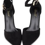 Womens Unisex Buckle Ankle Strap Stiletto Heel Shoes Black suede