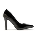 Ladies Womens Pointed Toe Shoes Black Patent