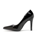 Ladies Womens Pointed Toe Shoes Black Patent