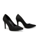 Ladies Womens Pointed Toe Shoes Black Suede