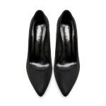 Ladies Womens Pointed Toe Shoes Black Suede