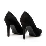 Ladies Womens Pointed Toe Shoes Black Suede