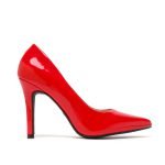 Ladies Womens Pointed Toe Shoes Red patent