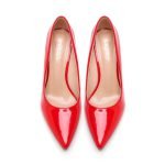 Ladies Womens Pointed Toe Shoes Red patent