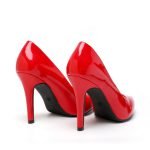 Ladies Womens Pointed Toe Shoes Red patent