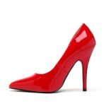 Womens Drag Queen Pointy Toe Court Shoes Red Patent