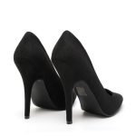 Womens Drag Queen Pointy Toe Court Shoes Black Suede