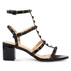 Womens Unisex Studded Block Mid Heeled Rivet Sandal Plus Size 8 to 12