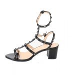 Womens Unisex Studded Block Mid Heeled Rivet Sandal Plus Size 8 to 12