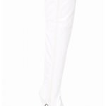 Womens Thigh High Kinky Over The Knee Stiletto Boots White Patent