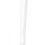 Womens Thigh High Kinky Over The Knee Stiletto Boots White Patent