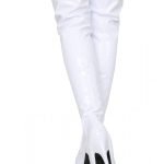 Womens Thigh High Kinky Over The Knee Stiletto Boots White Patent