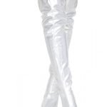 Womens Thigh High Kinky Over The Knee Stiletto Boots Silver Patent