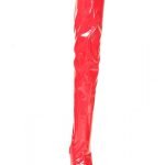 Womens Thigh High Kinky Over The Knee Stiletto Boots Red Patent