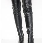 Womens Thigh High Kinky Over The Knee Stiletto Boots Black matte