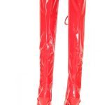 Womens Thigh Kinky Over The Knee Stiletto Boots Red Patent