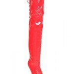 Womens Thigh High Kinky Over The Knee Stiletto Boots Red Patent
