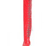 Womens Thigh High Kinky Over The Knee Stiletto Boots Red Patent