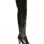 Womens Thigh HIGH Kinky Over The Knee Platform Stiletto Heel Boots Black Patent