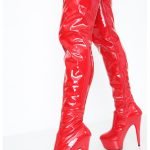 Womens Thigh HIGH Kinky Over The Knee Platform Stiletto Heel Boots Red Patent