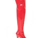 Womens Thigh HIGH Kinky Over The Knee Platform Stiletto Heel Boots Red Patent