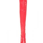 Womens Thigh HIGH Kinky Over The Knee Platform Stiletto Heel Boots Red Patent