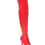Womens Thigh HIGH Kinky Over The Knee Platform Stiletto Heel Boots Red Patent