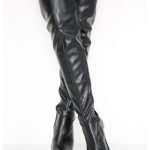 Womens Thigh HIGH Kinky Over The Knee Platform Stiletto Heel Boots Black Matte