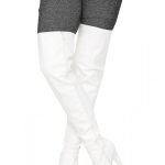Womens Thigh HIGH Kinky Over The Knee Platform Stiletto Heel Boots White Matte