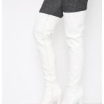 Womens Thigh HIGH Kinky Over The Knee Platform Stiletto Heel Boots White Matte