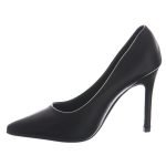 Ladies Womens Pointed Toe Shoes Black Matte