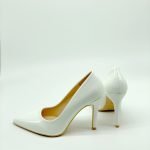 Ladies Womens Pointed Toe Shoes Nude Patent