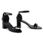 Womens Unisex Drag Queen Peep Toe Heels Black Patent