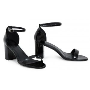 Womens Unisex Drag Queen Peep Toe Heels Black Patent