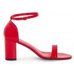 Womens Unisex Drag Queen Peep Toe Heels Red patent