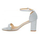Womens Unisex Drag Queen Peep Toe Heels silver patent