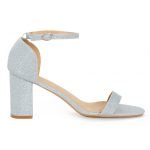 Womens Unisex Drag Queen Peep Toe Heels silver patent