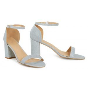 Womens Unisex Drag Queen Peep Toe Heels silver patent