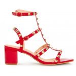 Womens Unisex Studded Block Mid Heeled Rivet Sandal Plus Size 8 to 12