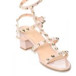 Womens Unisex Studded Block Mid Heeled Rivet Sandal Plus Size 8 to 12
