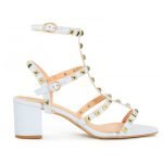 Womens Unisex Studded Block Mid Heeled Rivet Sandal Plus Size 8 to 12