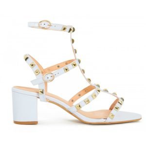 Womens Unisex Studded Block Mid Heeled Rivet Sandal Plus Size 8 to 12