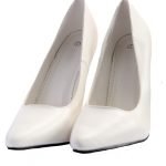 Womens Drag Queen Pointy Toe Court Shoes White Matte