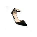 Women Unisex Low Kitten Heel Black patent