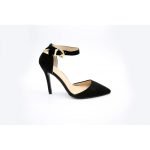 Women Unisex Low Kitten Heel Black patent