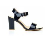 Women Low Block Heel Sandals Navy Pa