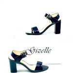 Women Low Block Heel Sandals Navy Pa