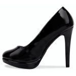 Womens Thigh High Kinky Over The Knee Stiletto Boots Black Patent