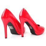 Womens Drag Queen Cross Dresser Round Toe Court Shoes Red Patent