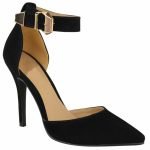 Women Unisex Low Kitten Heel Black patent